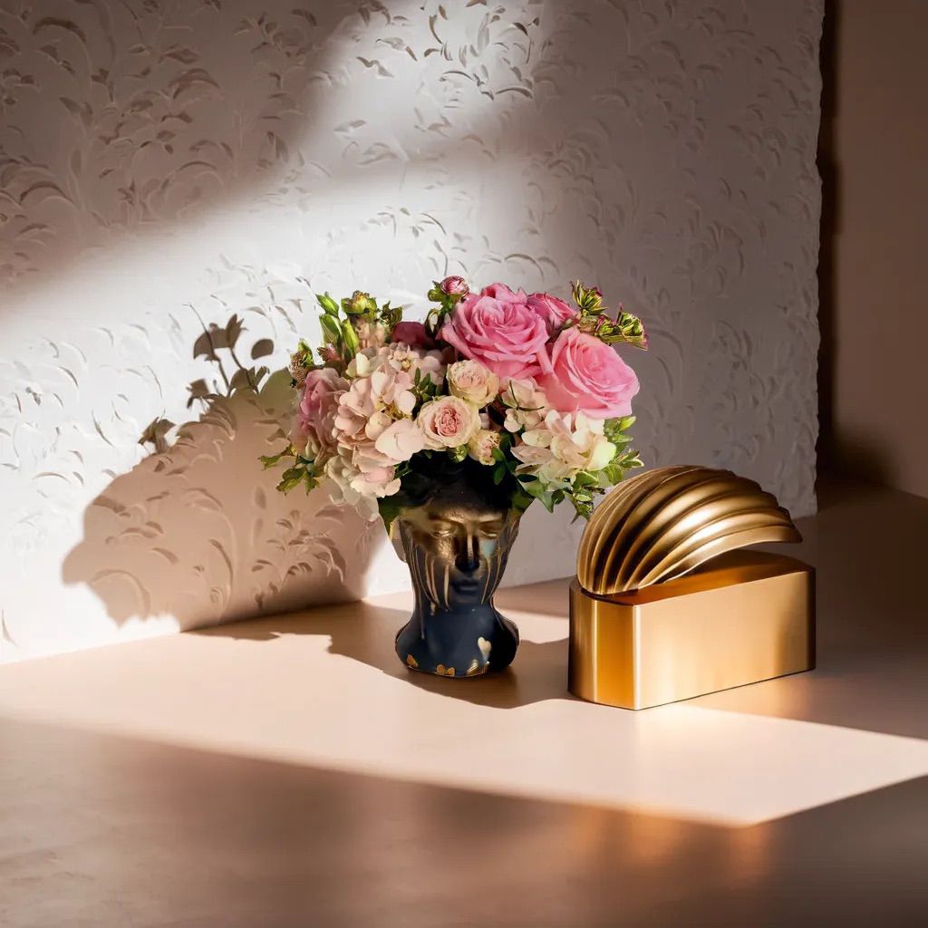 Aranjament floral în vază-statuie Venus