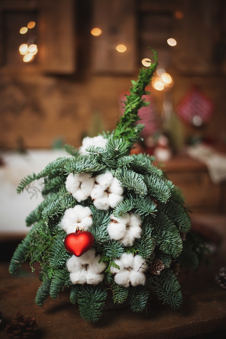 Aranjament - Brad natural spiridus handmade - imagine 3