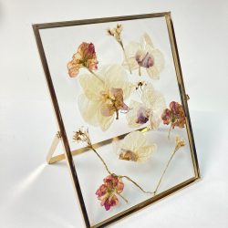 Tablou cu flori presate cu ramă metalică