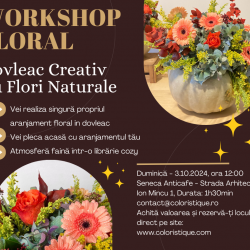 Dovleac decorat cu flori la workshop floral de toamnă